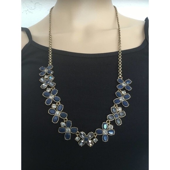 J.Crew Blue and Gold Necklace - Picture 1 of 4